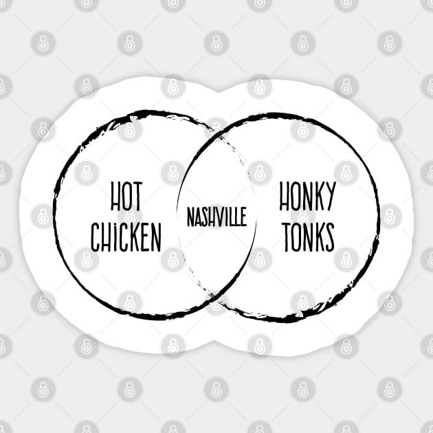 Nashville Venn Diagram Sticker by Rad Love